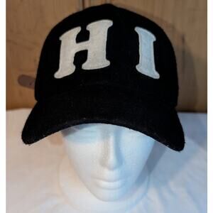 Bascom Projects Wool Baseball Cap Hat Leather Strap HI logo